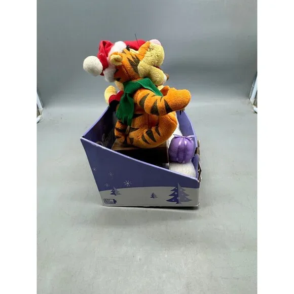 Disney Winnie The Pooh, Tigger Eeyore Sleigh Ride sing animated plush READ NEW